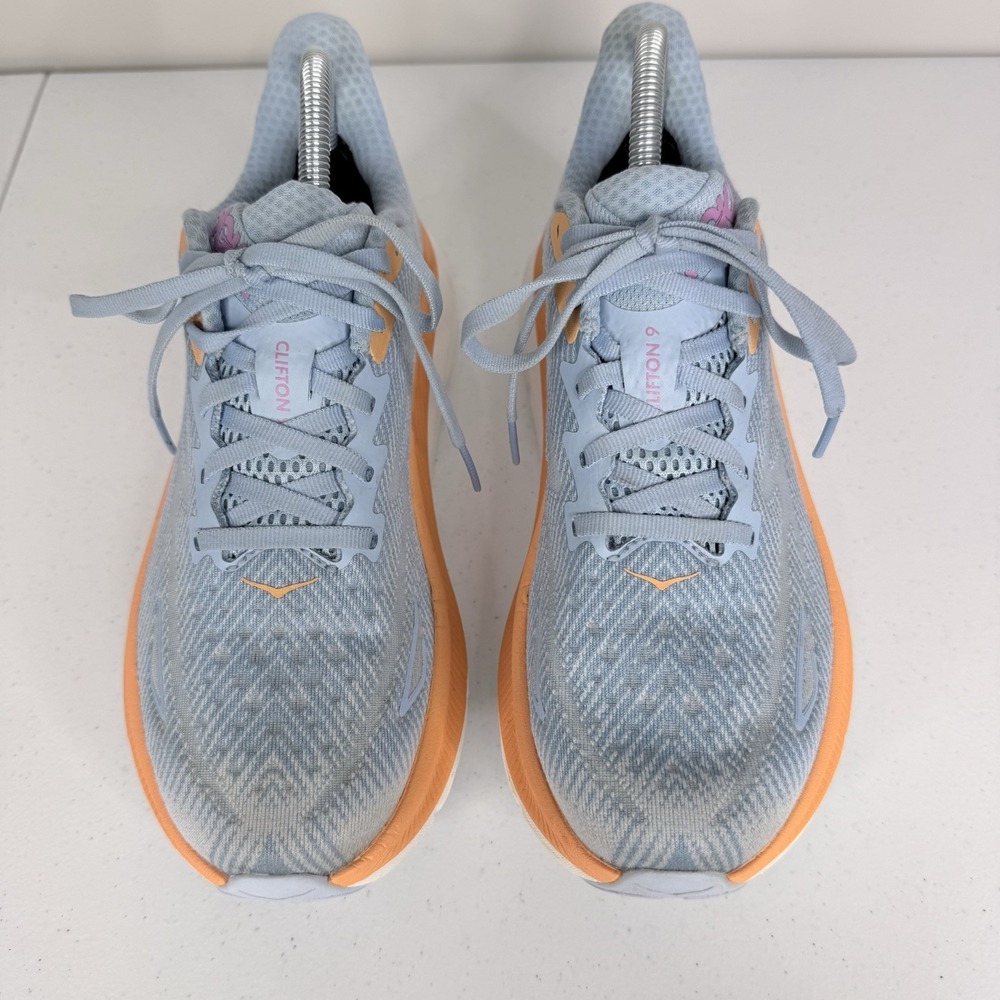 Hoka One One Clifton 9 Athletic Running Shoes Blue Orange 1127896 Womens Sz 8.5B - Picture 4 of 11